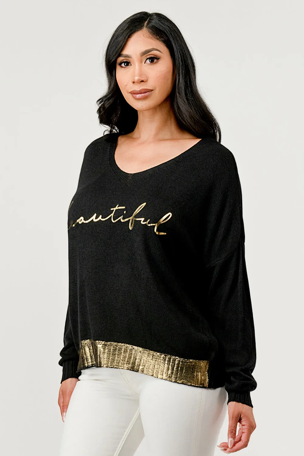 V Neck Beautiful Modal Sweater