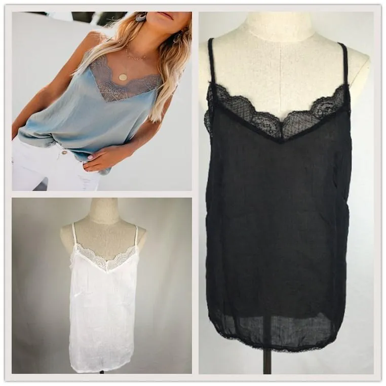 V-neck Chest Mesh Halter Vest