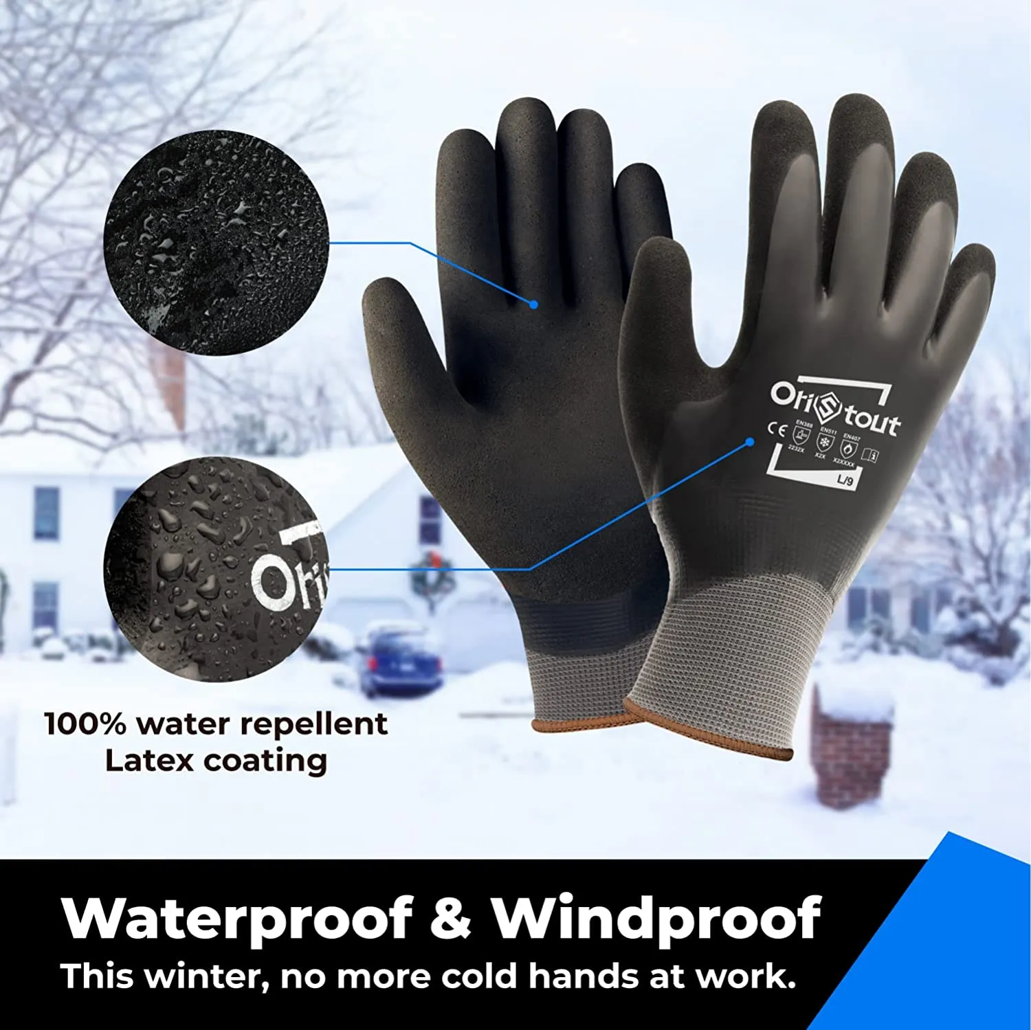 Waterproof Winter Gloves, Touchscreen, Freezer Gloves, Thermal Insulated Fishing Gloves