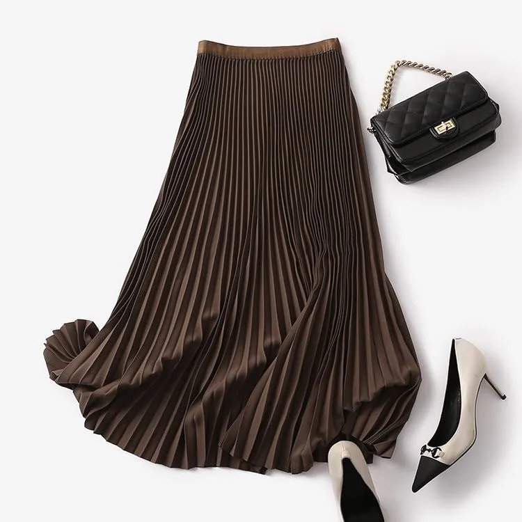 Women's Classic High Waist Pleated Skirt