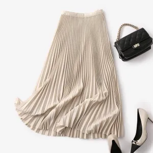 Women's Classic High Waist Pleated Skirt