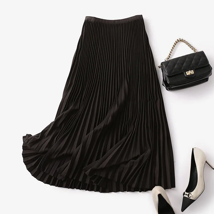 Women's Classic High Waist Pleated Skirt